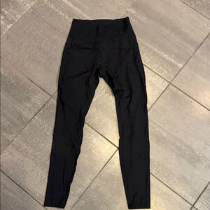 Halara Cross Over Waisted Full Length Leggings Black Medium